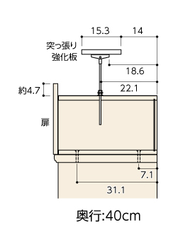突張強化板　D40 取付図