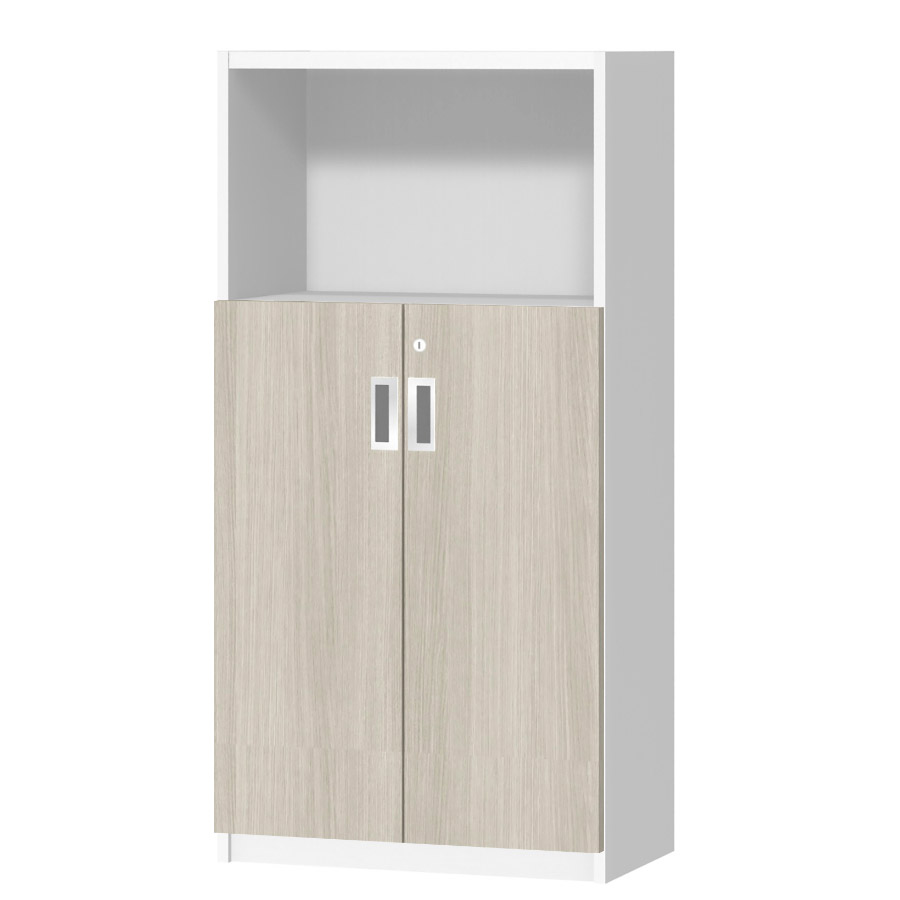 (商品画像) オーダーオフィスストッカー 奥行29.5cm×高さ119.1cm×幅45～59cm 2段扉