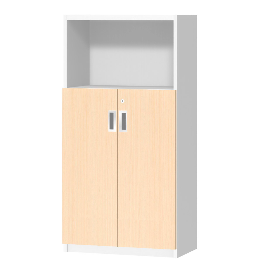 (商品画像) オーダーオフィスストッカー 奥行29.5cm×高さ119.1cm×幅45～59cm 2段扉