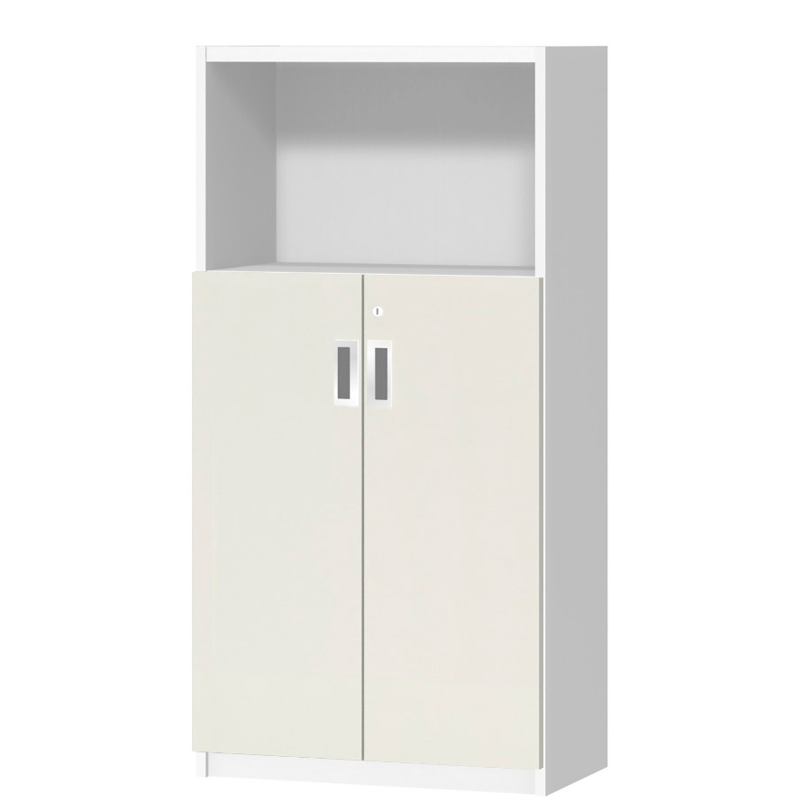 (商品画像) オーダーオフィスストッカー 奥行29.5cm×高さ119.1cm×幅45～59cm 2段扉