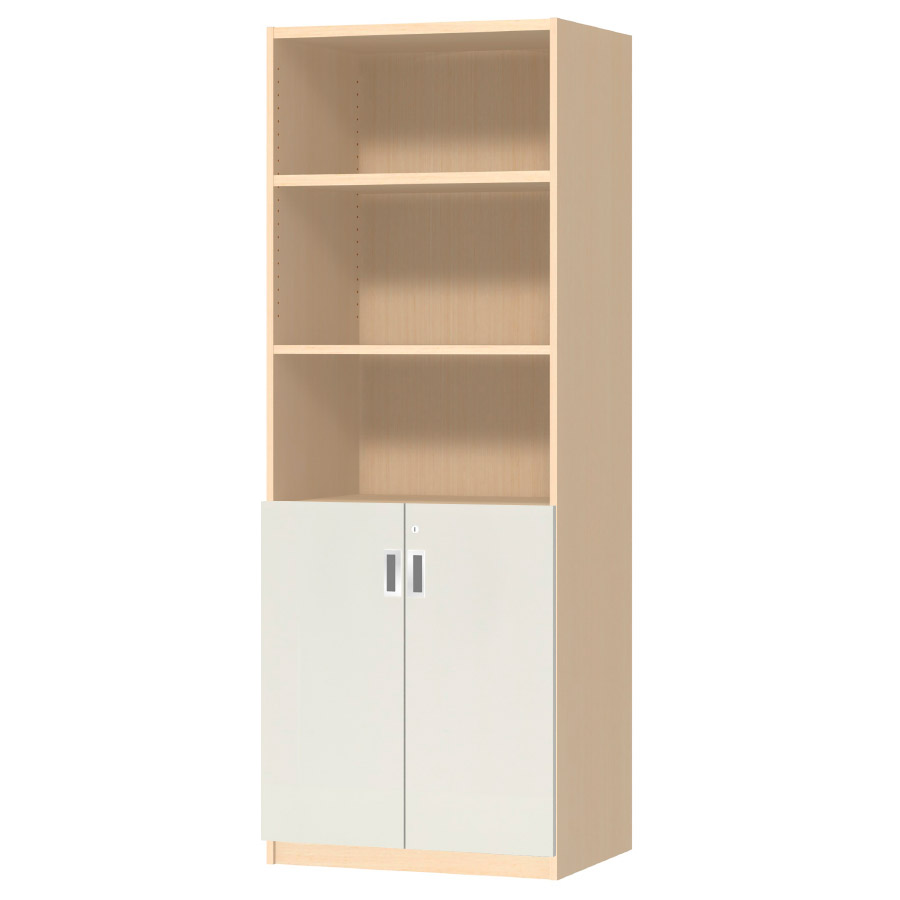 (商品画像) オーダーオフィスストッカー 奥行44.5cm×高さ191.1cm×幅60～70cm 2段扉