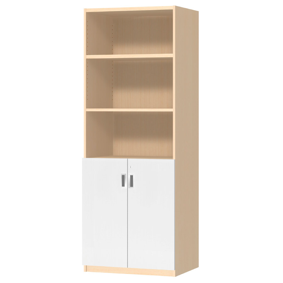 (商品画像) オーダーオフィスストッカー 奥行44.5cm×高さ191.1cm×幅60～70cm 2段扉