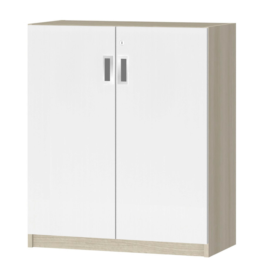 (商品画像) オーダーオフィスストッカー 奥行29.5cm×高さ83.2cm×幅60～70cm 2段扉