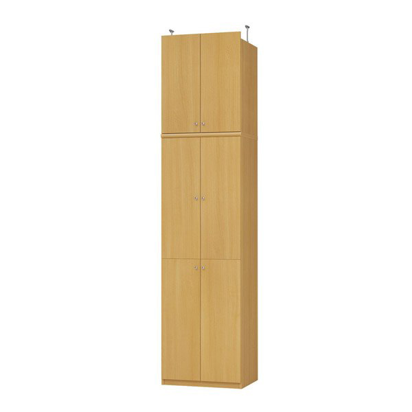 (商品画像) エースラック/カラーラック オーダーメイド 天井突っ張り 扉付 奥行46cm×高さ250～259cm×幅45～59cm（標準タイプ）